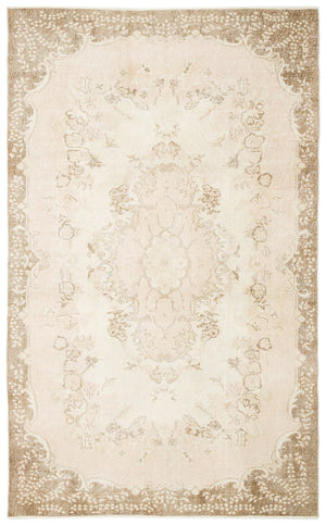 Beige Over Dyed Vintage Rug 5'11'' x 9'8'' ft 180 x 295 cm