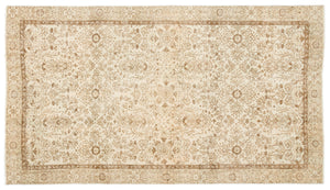 Beige Over Dyed Vintage Rug 5'3'' x 8'12'' ft 160 x 274 cm