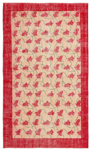 Naturel Over Dyed Vintage Rug 5'0'' x 8'3'' ft 153 x 251 cm