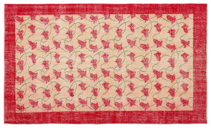 Naturel Over Dyed Vintage Rug 5'0'' x 8'3'' ft 153 x 251 cm