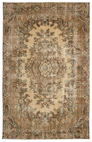 Naturel Over Dyed Vintage Rug 5'8'' x 9'1'' ft 173 x 278 cm