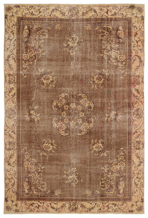 Naturel Over Dyed Vintage Rug 6'4'' x 9'8'' ft 193 x 294 cm
