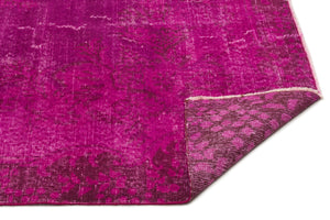 Fuchsia Over Dyed Vintage Rug 6'0'' x 9'6'' ft 183 x 289 cm