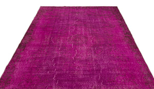 Fuchsia Over Dyed Vintage Rug 6'0'' x 9'6'' ft 183 x 289 cm