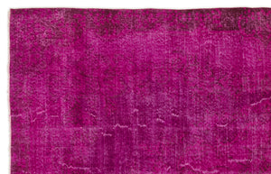 Fuchsia Over Dyed Vintage Rug 6'0'' x 9'6'' ft 183 x 289 cm