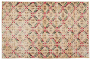 Naturel Over Dyed Vintage Rug 4'10'' x 7'5'' ft 148 x 225 cm