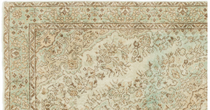 Traditional Design Beige Over Dyed Vintage Rug 4'12'' x 9'3'' ft 152 x 283 cm