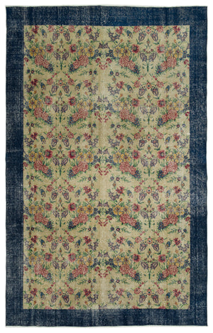 Naturel Over Dyed Vintage Rug 6'2'' x 9'9'' ft 188 x 297 cm
