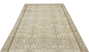 Beige Over Dyed Vintage Rug 5'9'' x 9'11'' ft 176 x 301 cm