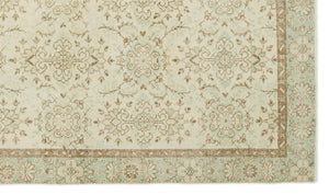 Beige Over Dyed Vintage Rug 5'9'' x 9'11'' ft 176 x 301 cm