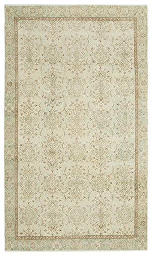 Beige Over Dyed Vintage Rug 5'9'' x 9'11'' ft 176 x 301 cm