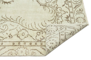 Beige Over Dyed Vintage Rug 4'11'' x 8'12'' ft 150 x 274 cm