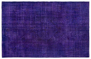 Purple Over Dyed Vintage Rug 6'2'' x 9'9'' ft 188 x 297 cm
