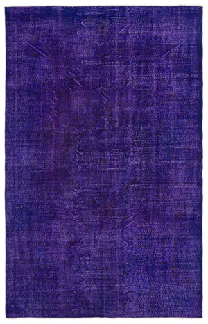 Purple Over Dyed Vintage Rug 6'2'' x 9'9'' ft 188 x 297 cm