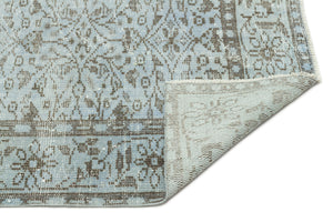 Gray Over Dyed Vintage Rug 5'8'' x 9'4'' ft 172 x 285 cm