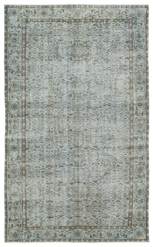 Gray Over Dyed Vintage Rug 5'8'' x 9'4'' ft 172 x 285 cm