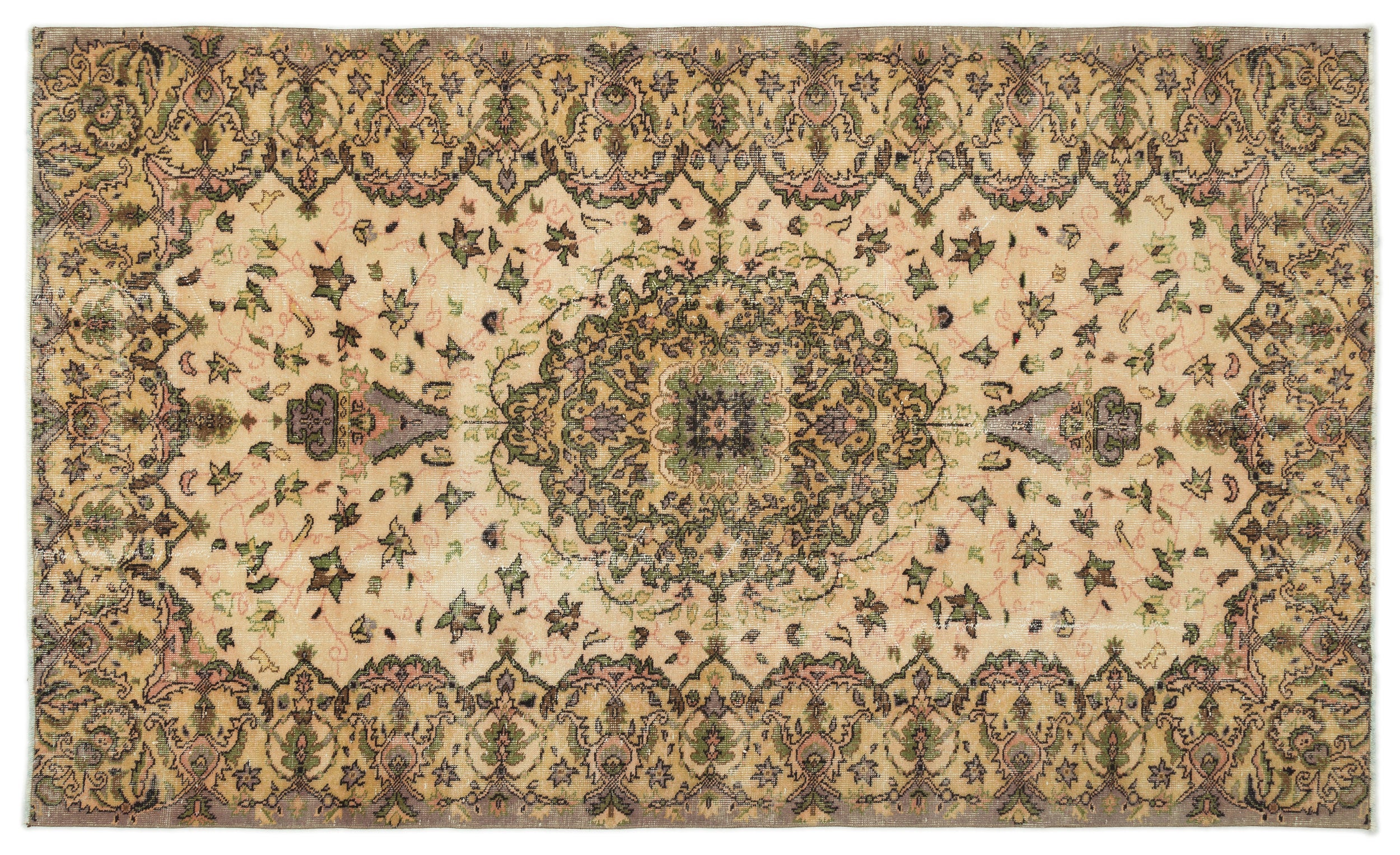 Naturel Over Dyed Vintage Rug 5'4'' x 9'1'' ft 162 x 276 cm