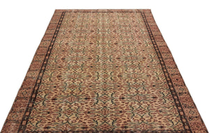 Brown Over Dyed Vintage Rug 5'4'' x 8'5'' ft 162 x 256 cm