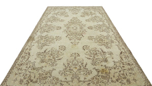 Beige Over Dyed Vintage Rug 7'1'' x 10'9'' ft 216 x 328 cm