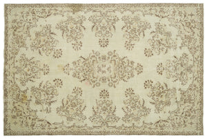 Beige Over Dyed Vintage Rug 7'1'' x 10'9'' ft 216 x 328 cm