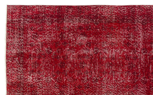 Red Over Dyed Vintage Rug 5'10'' x 9'7'' ft 178 x 291 cm