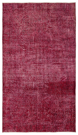 Red Over Dyed Vintage Rug 4'12'' x 8'9'' ft 152 x 266 cm