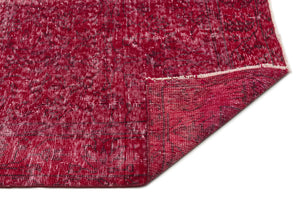 Red Over Dyed Vintage Rug 4'12'' x 8'9'' ft 152 x 266 cm