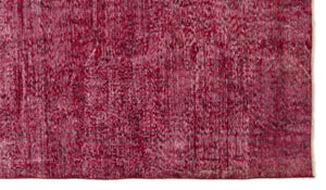 Red Over Dyed Vintage Rug 4'12'' x 8'9'' ft 152 x 266 cm