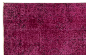 Red Over Dyed Vintage Rug 5'9'' x 9'2'' ft 174 x 280 cm
