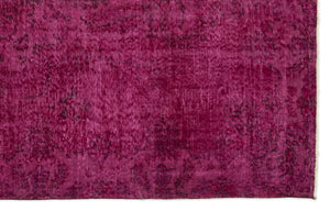 Red Over Dyed Vintage Rug 5'9'' x 9'2'' ft 174 x 280 cm