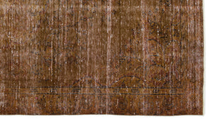 Brown Over Dyed Vintage Rug 4'11'' x 8'9'' ft 150 x 266 cm