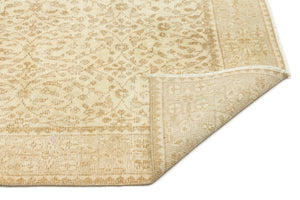 Beige Over Dyed Vintage Rug 5'4'' x 9'1'' ft 162 x 276 cm