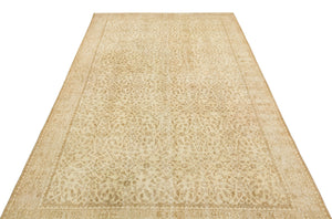 Beige Over Dyed Vintage Rug 5'4'' x 9'1'' ft 162 x 276 cm