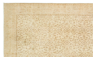 Beige Over Dyed Vintage Rug 5'4'' x 9'1'' ft 162 x 276 cm