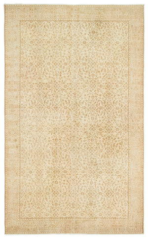Beige Over Dyed Vintage Rug 5'4'' x 9'1'' ft 162 x 276 cm