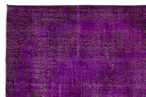 Fuchsia Over Dyed Vintage Rug 5'11'' x 9'1'' ft 181 x 277 cm