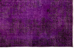 Fuchsia Over Dyed Vintage Rug 5'11'' x 9'1'' ft 181 x 277 cm