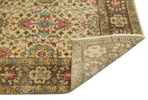 Brown Over Dyed Vintage Rug 5'2'' x 8'4'' ft 158 x 255 cm