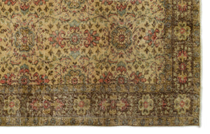 Brown Over Dyed Vintage Rug 5'2'' x 8'4'' ft 158 x 255 cm