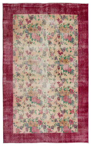 Naturel Over Dyed Vintage Rug 5'4'' x 8'7'' ft 163 x 261 cm