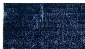 Blue Over Dyed Vintage Rug 4'11'' x 8'7'' ft 149 x 262 cm