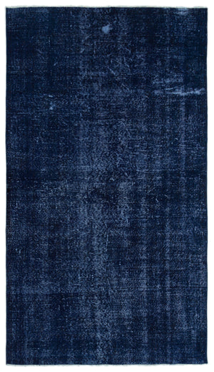 Blue Over Dyed Vintage Rug 4'11'' x 8'7'' ft 149 x 262 cm