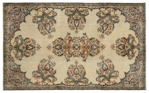Naturel Over Dyed Vintage Rug 5'9'' x 9'4'' ft 174 x 285 cm