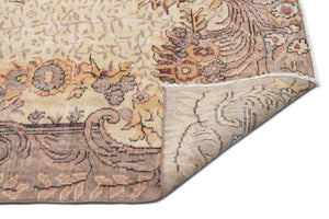 Beige Over Dyed Vintage Rug 5'8'' x 8'11'' ft 172 x 271 cm