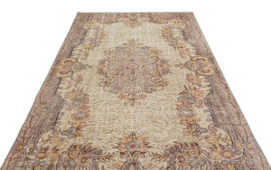 Beige Over Dyed Vintage Rug 5'8'' x 8'11'' ft 172 x 271 cm