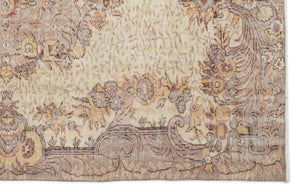 Beige Over Dyed Vintage Rug 5'8'' x 8'11'' ft 172 x 271 cm