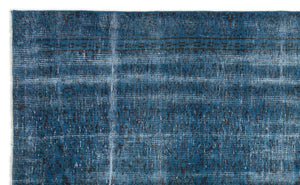 Turquoise  Over Dyed Vintage Rug 5'4'' x 8'11'' ft 162 x 271 cm