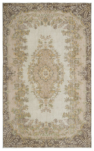Beige Over Dyed Vintage Rug 5'10'' x 9'6'' ft 178 x 290 cm