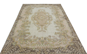 Beige Over Dyed Vintage Rug 5'10'' x 9'6'' ft 178 x 290 cm