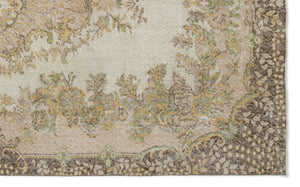 Beige Over Dyed Vintage Rug 5'10'' x 9'6'' ft 178 x 290 cm